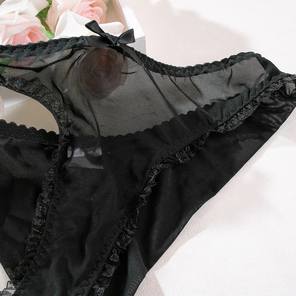 Wholesale See-Through Mesh Underwear Set Sexy Plus Size Woman's Lingerie
