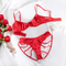 Sexy Hollow out 2 Pieces Underwear Set for Woman Wholesale Satin Solid Color Lingerie Set