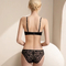 High Quality Llingerie Sexy Satin Lace Bra Breathable MID-Waist Brief Underwear Set