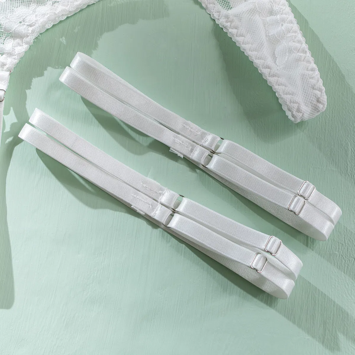 High Quality Transparent Embroidery Underwear Set Sexy Eyelash Lace Solid Color Lingerie