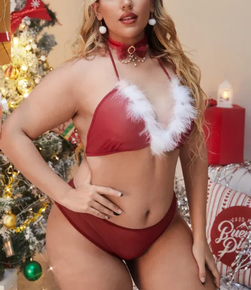 Sexy Perspective Mesh Underwear Set with Robe Wholesale Christmas Woman's Lingerie