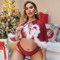 Sexy Perspective Mesh Underwear Set with Robe Wholesale Christmas Woman's Lingerie