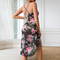 Sexy Flower Print Perspective Mesh Dress Sleepwear Wholesale Suspender Women Nightwear