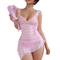 Wholesale Transparent Mesh Underwear Set for Woman Sexy Solid Color Ultral-Thin Lingerie