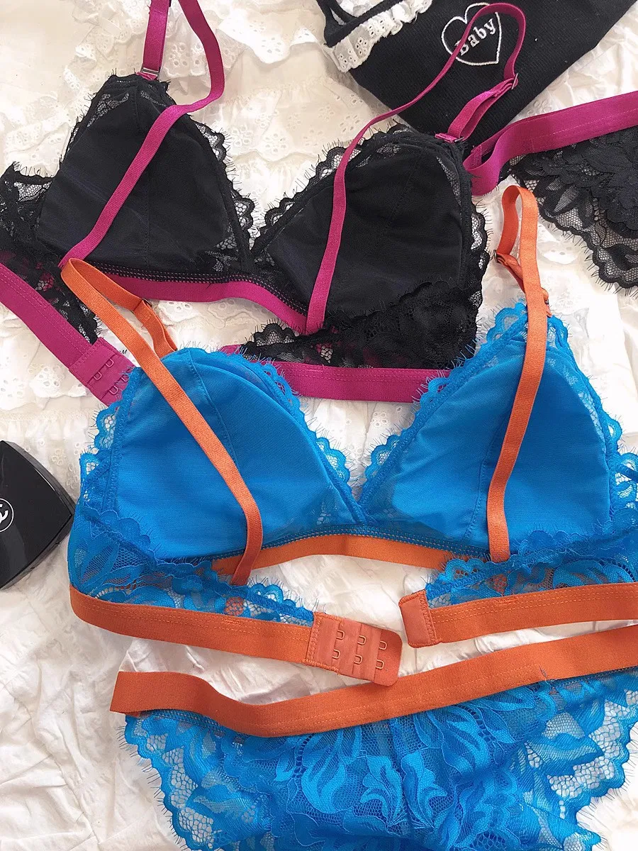 Wholesale French Style Eyelash Lace Soft Sexy Breathable Backless Ultra-Thin for Women Bra Set Underwear Lingerie