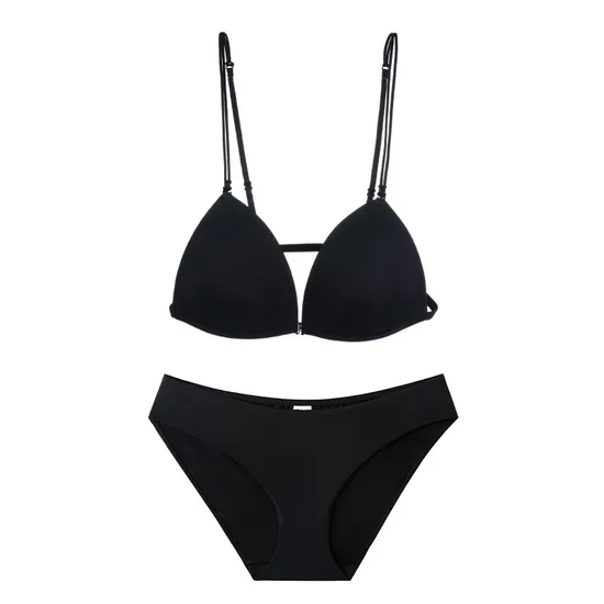 Wholesale French New Style Front Buttons Ultra-Thin Bra Set Sexy Underwaer Lingerie
