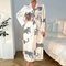 Wholesale Women's Nightwear Dress Sleepwear with Tie up Sexy Satin Long Sleeve Robe