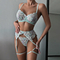 Wholesale Ultra-Thin Flower Embroidery Lace Underwear Set Sexy See-Through Mesh Woman Lingerie