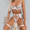 Sexy Christmas Satin Embroidery Bra Set New Style Transparent Mesh Woman Lingerie