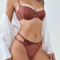 French Sexy Women Underwear Ultra-Thin Satin Lace Set Bra Lingerie