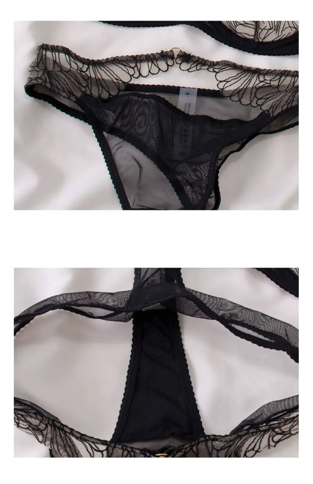 2025 Underwear Wholesale French Embroidered Lace Ultra-Thin Romantic for Women Soft Bra Set Sexy Lingerie
