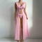 New Fashion V-Neck Ultra-Thin Woman Underwear Set Hot Suspender Long Dress Lingerie