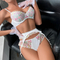 Wholesale Floral Embroidery Underwear Set for Woman Sexy See-Through Stain Lingerie