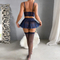 Sexy Embroidery Lace Hollow out Strap Cross Bra Set Wholesale Erotic Skirt Woman Lingerie