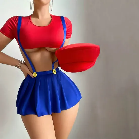 Wholesale Erotic Crop Top and Skirt Uniform Underwear Set for Woman Sexy Women's Lingerie