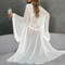 Wholesale See-Through Mesh Sleepwear Sexy V Neck Belt Ultral-Thin Woman Robe