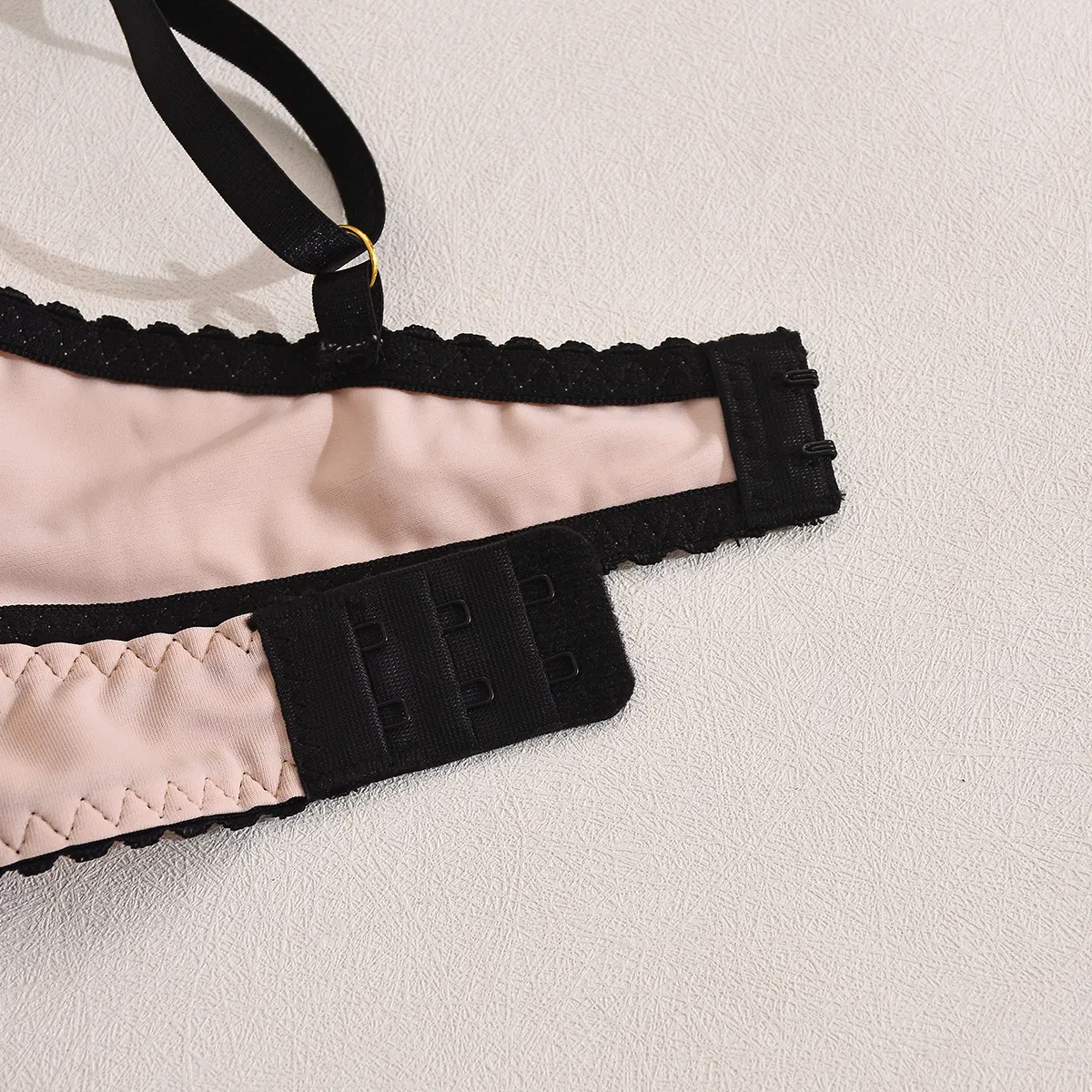 Wholesale See Through Mesh Embroidery Women's Bra Panty Sets Sexy Cross-Strap Lingerie