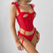Sexy Hollow out Fishbone Underwear Set Wholesale Two Pieces Woman Lingerie