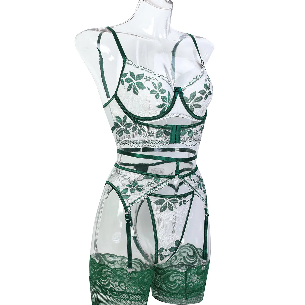 Sexy See-Through Front Closure Bra Set Factory Directly Sell Lace Embroidery Breathable Lingerie