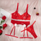 Sexy Embroidered Lace Christmas Underwear Set Hot Furry Ball Woman's Lingerie