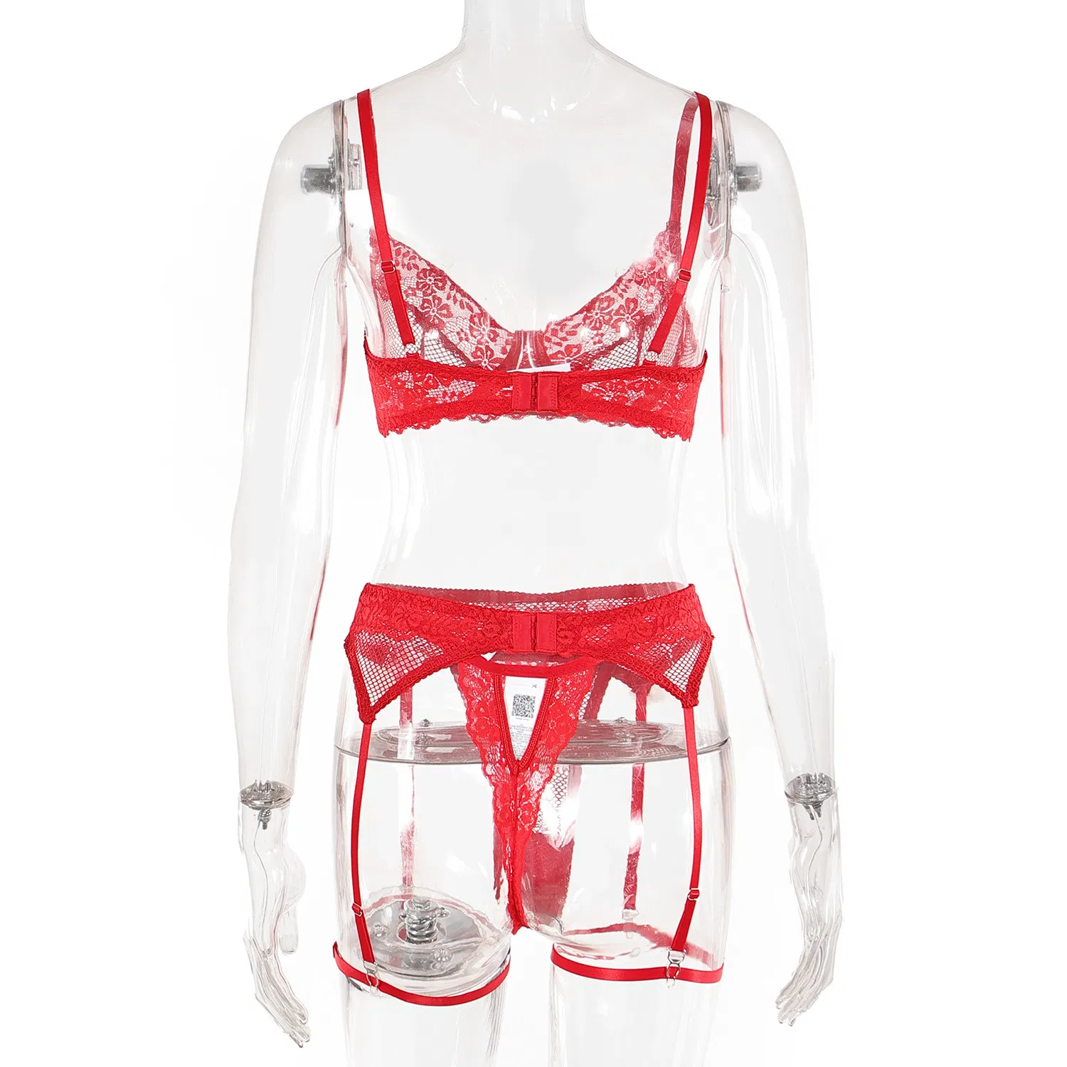 Sexy Embroidered Lace Christmas Underwear Set Hot Furry Ball Woman's Lingerie