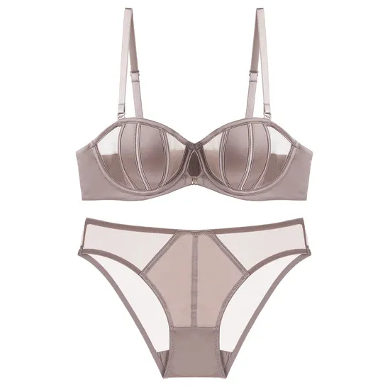 French Breathable Ultra-Thin Strapless Smooth and Seamless Women Soft Sexy Bra Set Underwear Lingerie