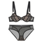 2025 Wholesale Mesh Gathering Ladies Breathable for Women Soft Bra Breathable Ultra-Thin Set Sexy Underwear Lingerie