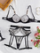 New Arrival Erotic Embroidered Lace Bra Set Sexy See-Through Woman Lingerie