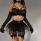 Wholesale Mesh Fluffy Short Skirt Underwear Set Hot Sale Eyelash Lace Lingerie