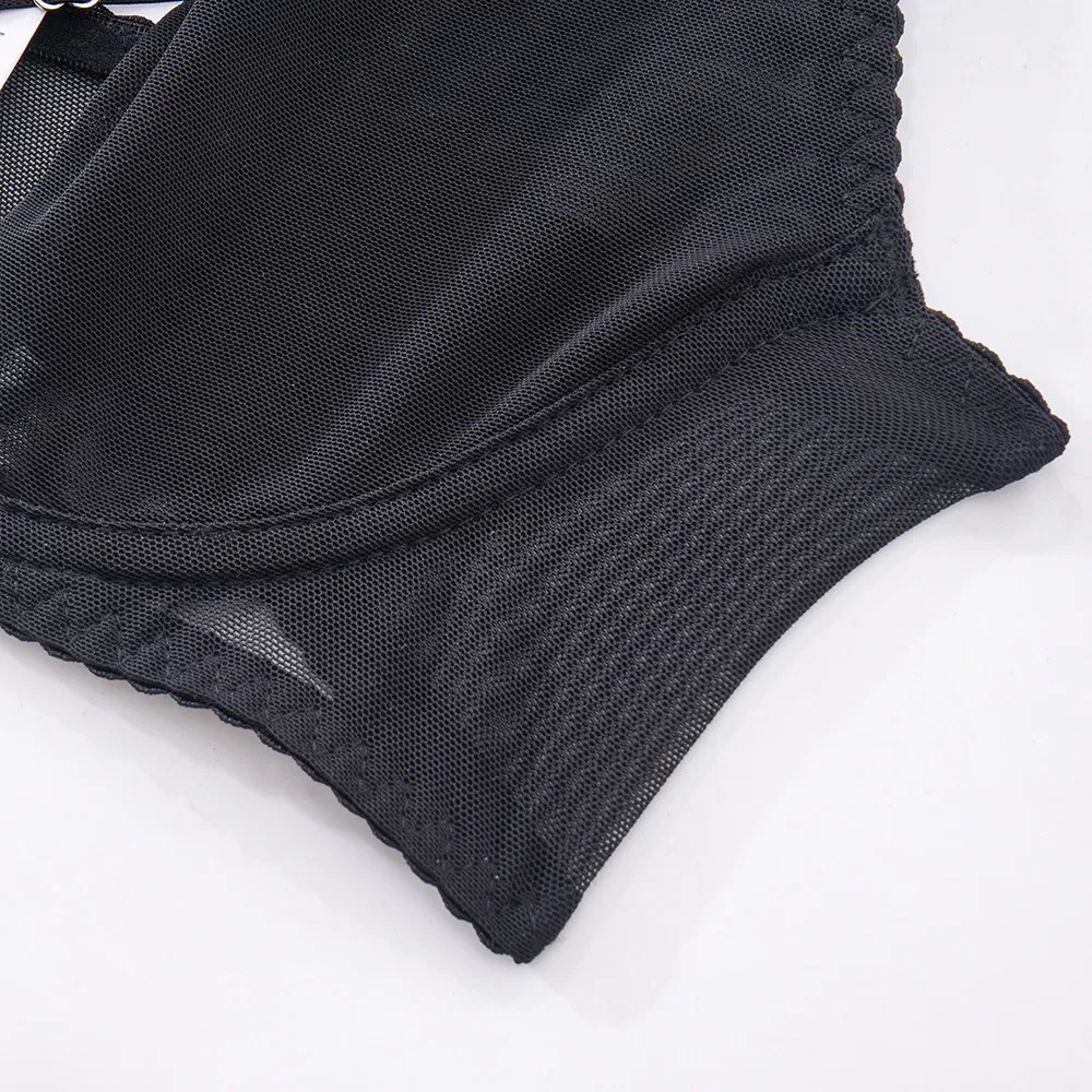 Wholesale Transparent Underwear Set with Gloves for Woman Sexy Hollow out Lingerie