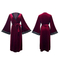 New V-Neck Long Velvet Nightwear Dress Sexy Solid Color with Lace Woman Sleepwear