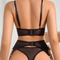 Sexy See-Through Mesh Bra Panty Set New Wholesale Deep V Women Lingerie