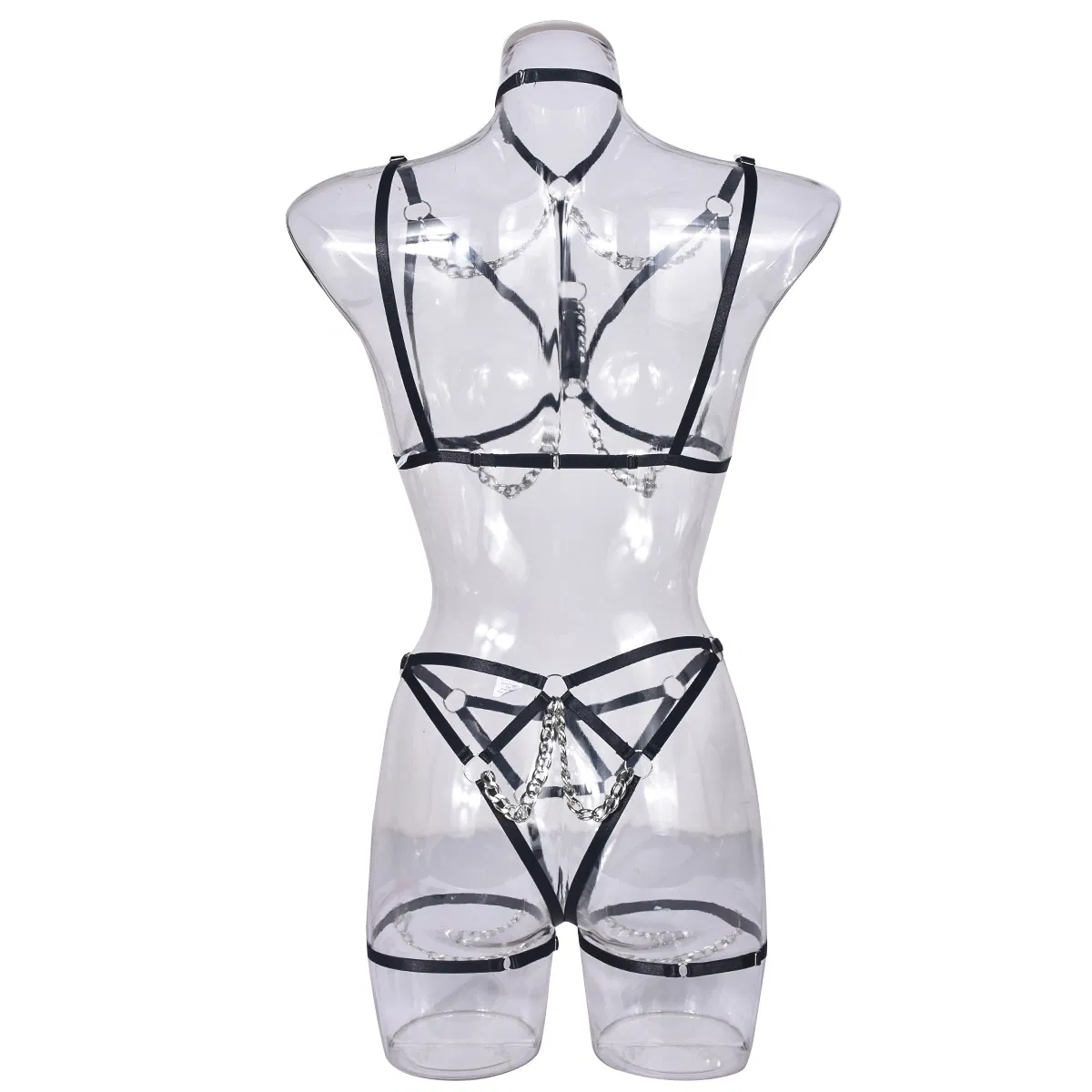 Sexy Hollow out Solid Color Woman Underwear Set for Woman Wholesale Body Chain Lingerie
