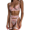 Sexy Floral Embroidery Underwear Set for Woman Wholesale See-Through Mesh Lingerie