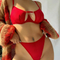 2025 Wholesale See-Through Lace-up Romantic Anti-Sagging Breathable Women Soft Bra Ultra-Thin Set Sexy Underwear Lingerie