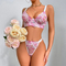 Wholesale Flower Embroidered Bra Set Sexy Perspective Thin Woman Lingerie