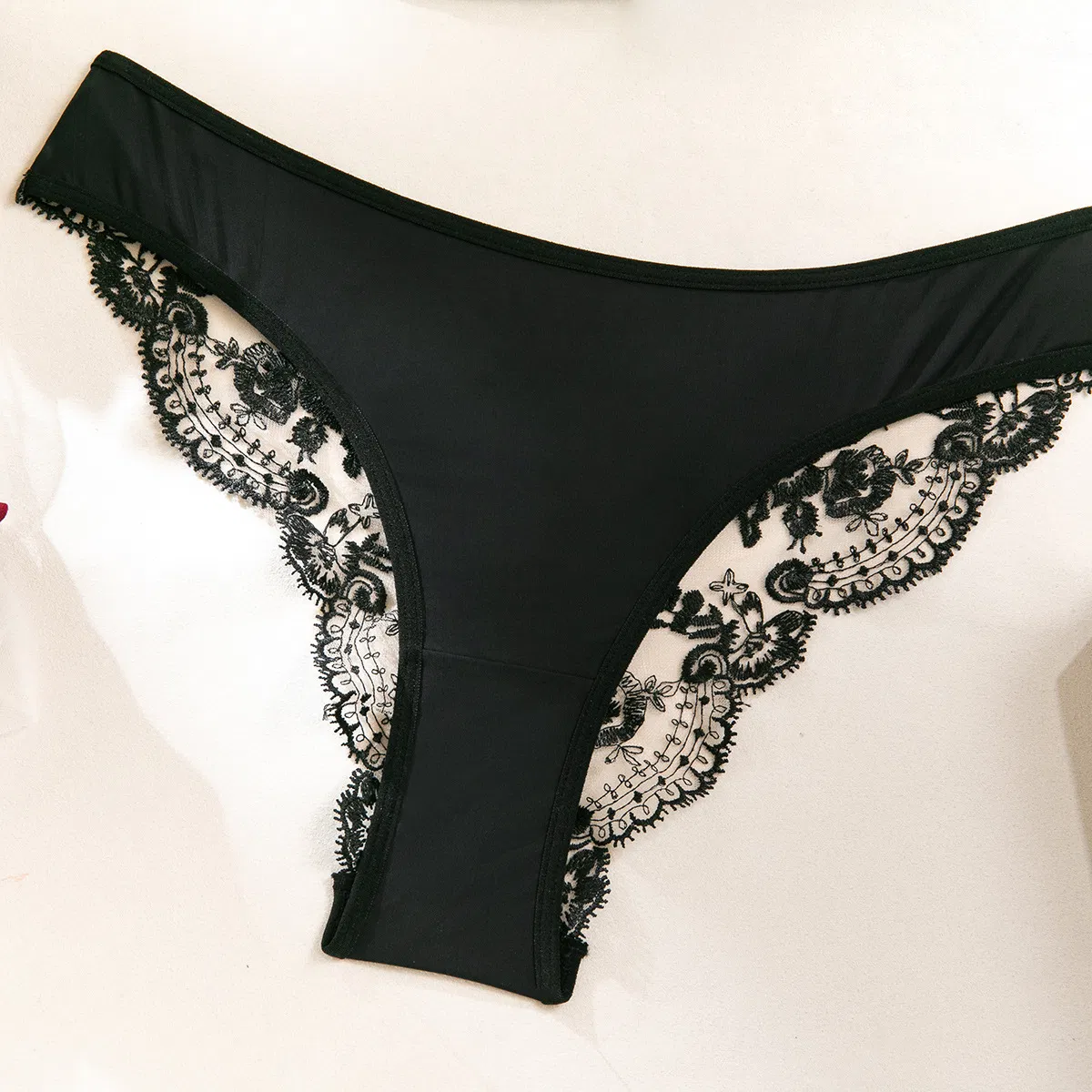 New Style Perspective Mesh Bra and Panty Set Sexy Erotic Flower Embroidery 2PCS Lingerie