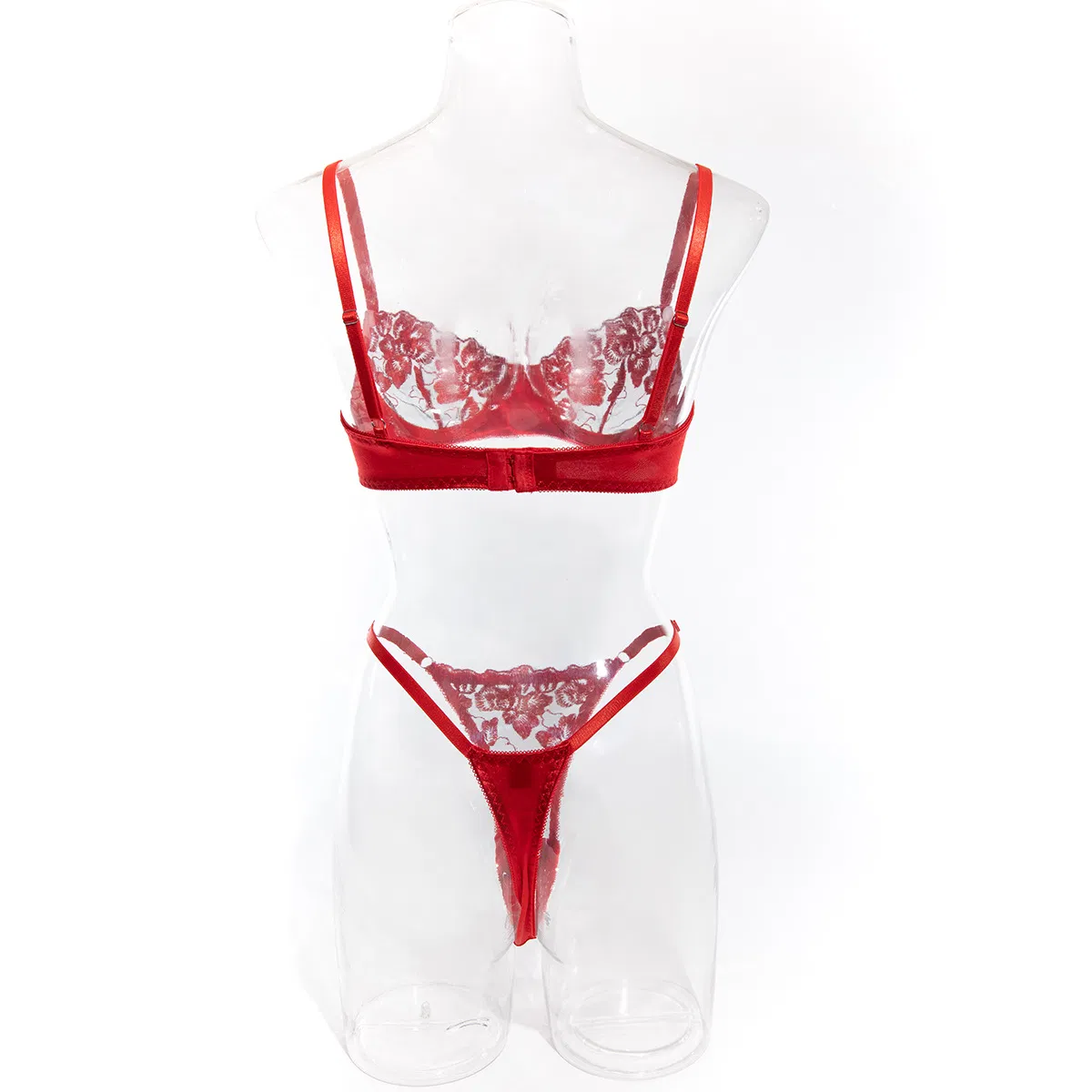 Sexy Flower Embroidered Women's Underwear Set Hot Sell Ultra Thin Lingerie