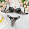 Sexy Leopard Print Ultra-Thin Bra and Thong Set Wholesale Transparent Woman Lingerie