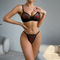 New Arrival Luxury Thin See-Through Mesh Bra Set Sexy Exotic Diamond Woman Lingerie