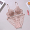 Sexy Cross-Strap Rabbit Ear Cup Lingerie Embroidered Lace Women's Push up Bra Set
