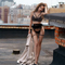 New Luxury Feather Underwear Set Sexy Erotic G-String Embroidered Lace Woman's Lingerie