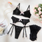 Wholesale Ultra-Thin Bowknot Underwear Set with Stockings Sexy Erotic 4 PCS Lingerie