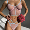 Factory Sell Fish-Bone Thin Perspective Mesh Bra Set Sexy High Quality Two Piece Woman Lingerie