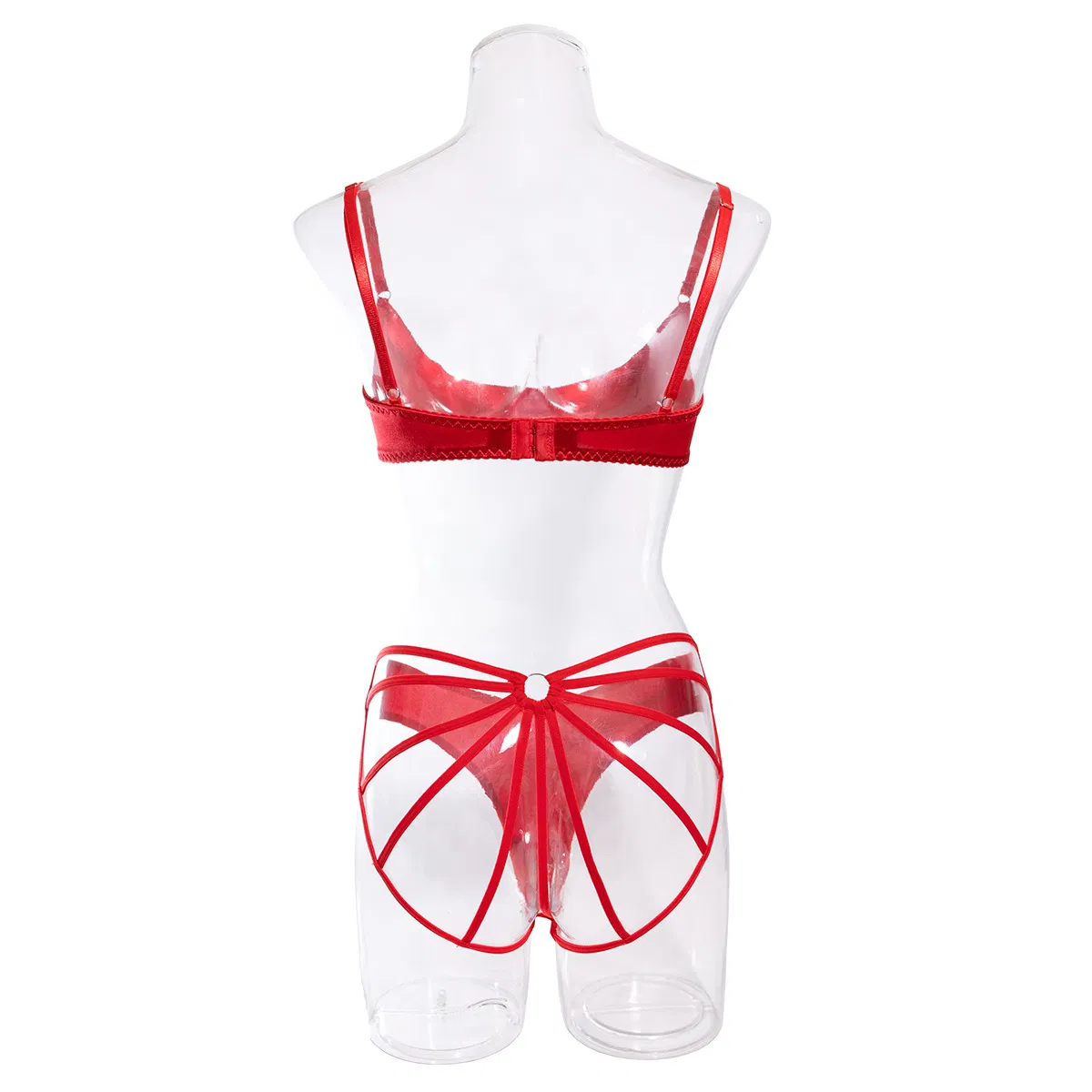 Sexy Hollow out 2 Pieces Underwear Set for Woman Wholesale Satin Solid Color Lingerie Set