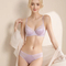 High Quality Llingerie Sexy Satin Lace Bra Breathable MID-Waist Brief Underwear Set