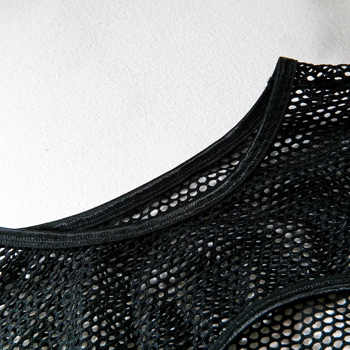 Sexy Long Sleeve Fishnet Mesh Woman Underwear Set Hot See-Through Solid Color Lingerie