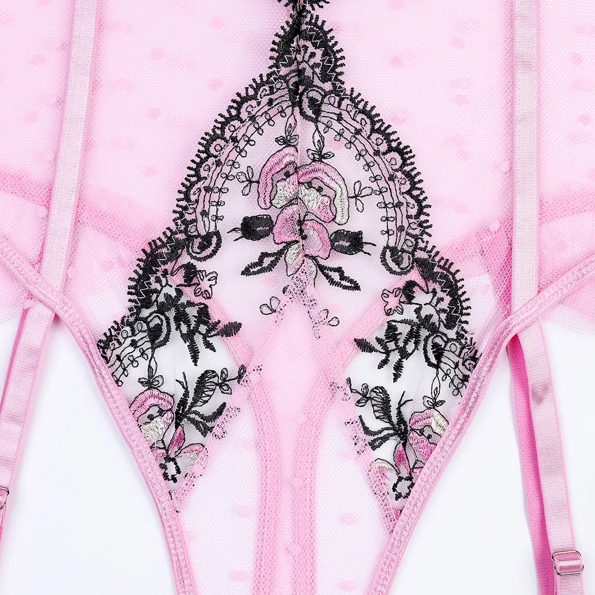 Wholesale Embroidered Underwear Set for Woman Sexy See-Through Mesh Women's Lingerie