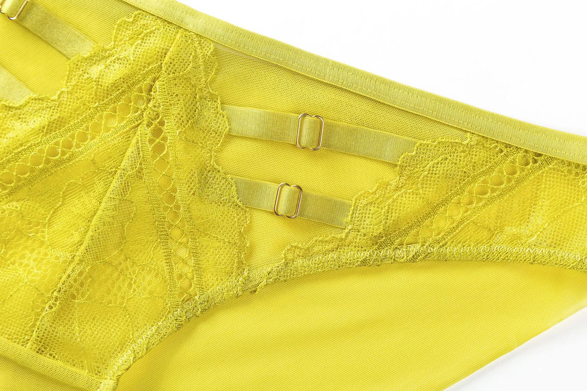 Wholesale French Hollow out Embroidery Lace Trim Sexy Breathable Ultra-Thin Gathering Bra Set Underwear Lingerie