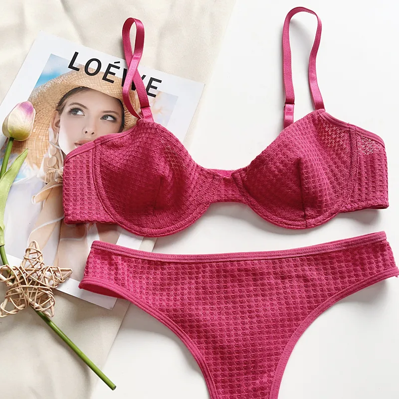 French Hot Sell Sexy Deep-V Ultra-Thin Bra Set Wholesale Lingerie